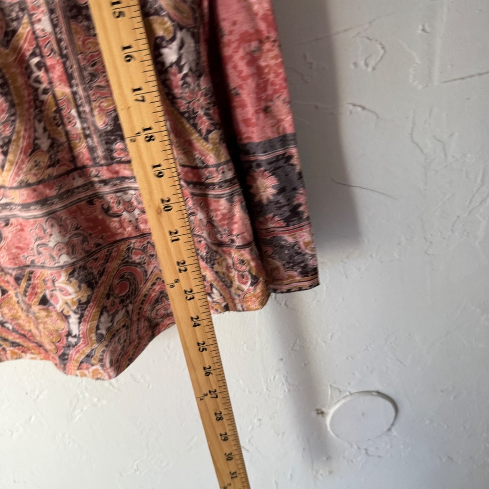 Coldwater Creek Womens Paisley Print Long Sleeve Knit Top Blouse Size S - Picture 3 of 8